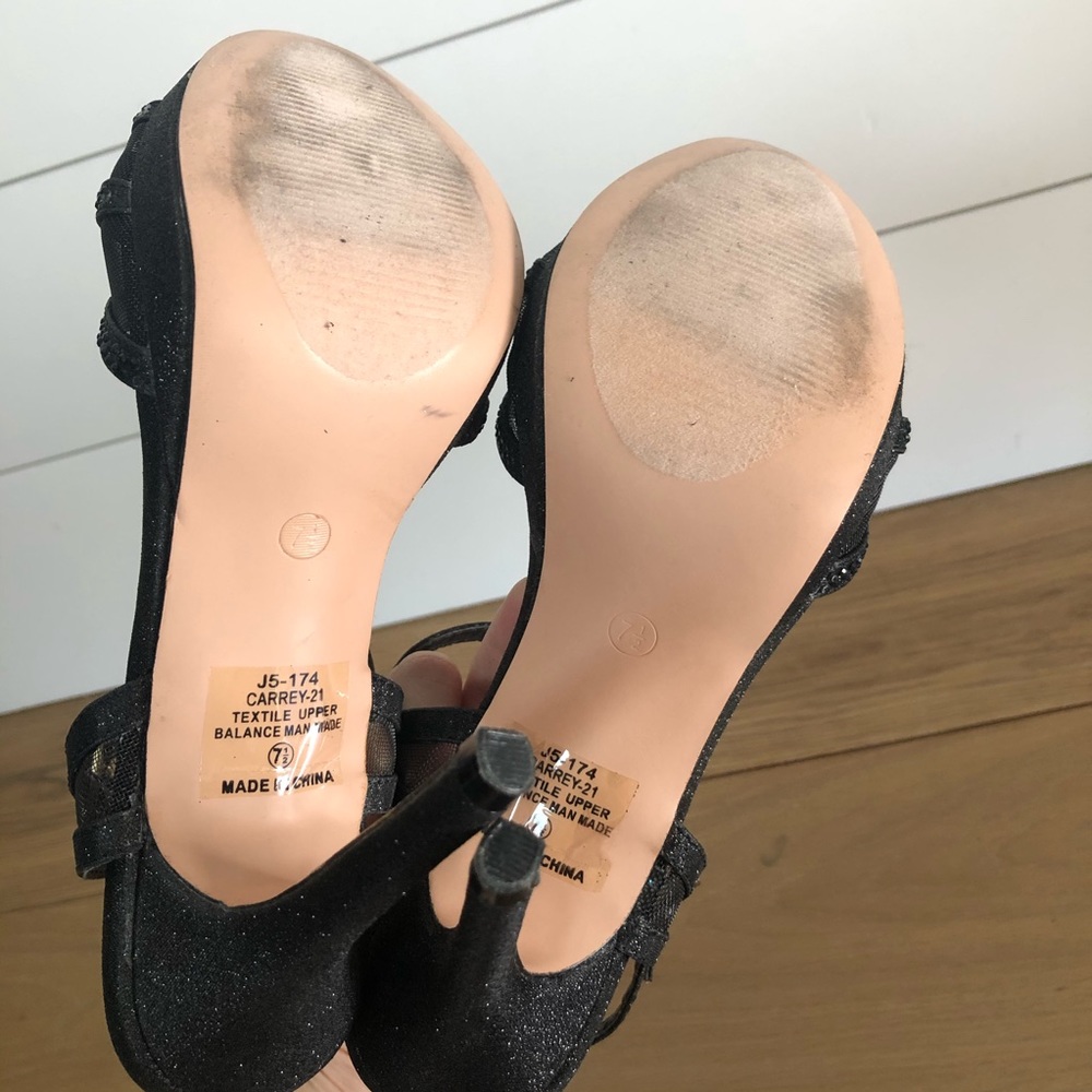 DE BLOSSOM COLLECTION Black Heels Size 7.5 - Picture 8 of 9